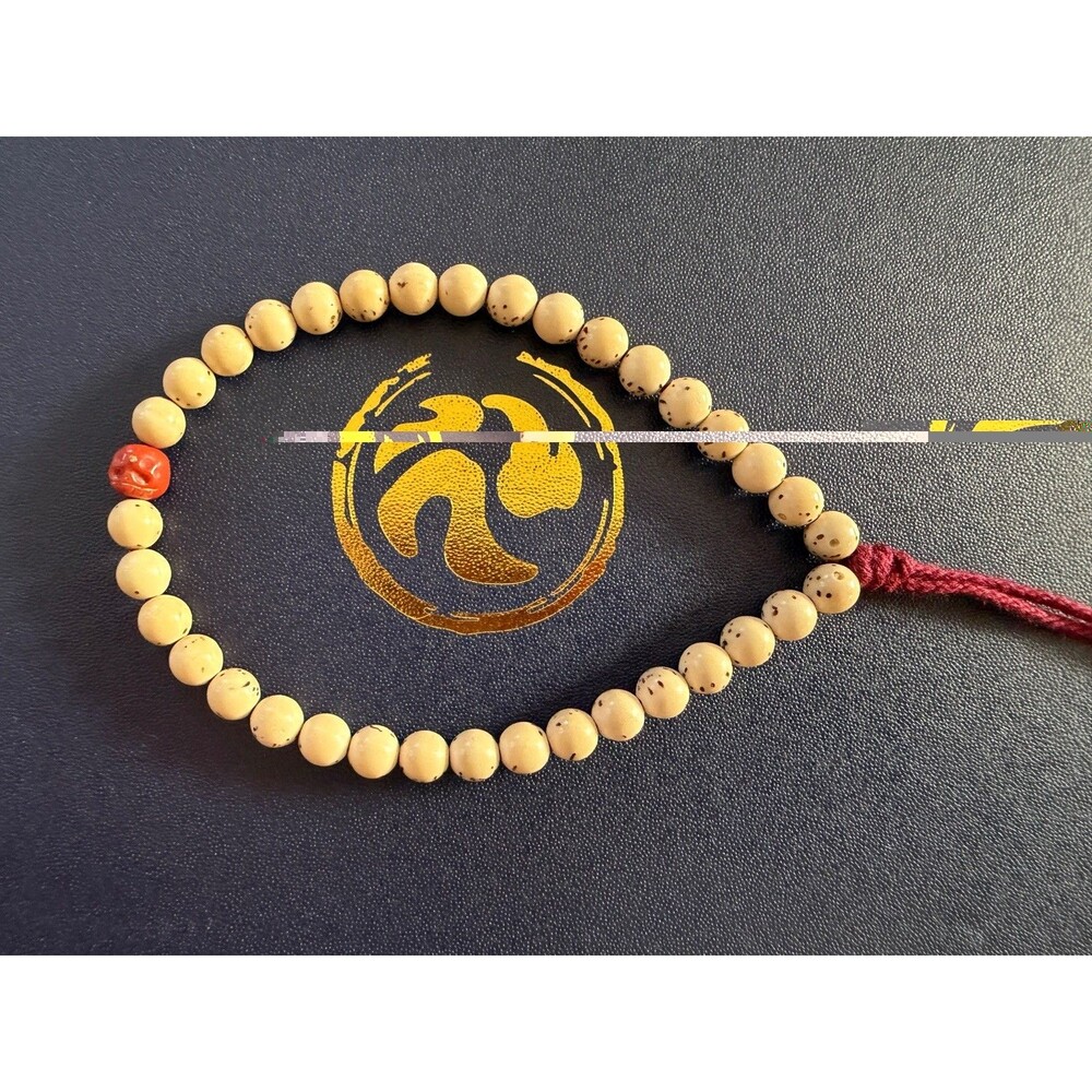 5.8mm Star & Moon Bodhi Prayer Mala w/ nanhong decor bracelet 原生态大留白星月菩提和南红阿呆配饰